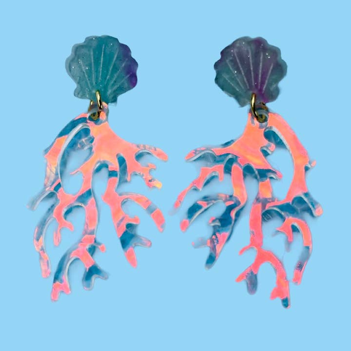 Iridescent Coral Earrings for wholesale by dconstruct