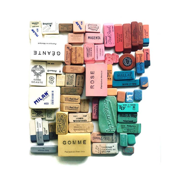 Lisa Congdon Art & Illustration - Wholesale Art Print - Art Print - Eraser Arrangement No. 1 - Photographic Print