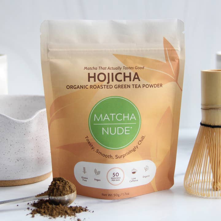 Organic Hojicha Roasted Green Tea – 50g (Min 6 Units) for wholesale by Matcha Nude