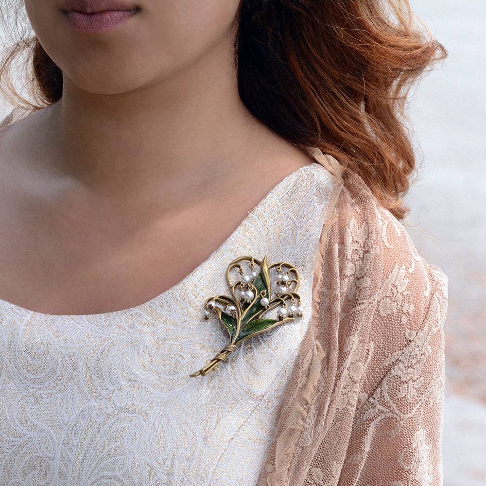 Sweet Romance Jewelry - Wholesale Brooch - Lily of the Valley Brooch P5852