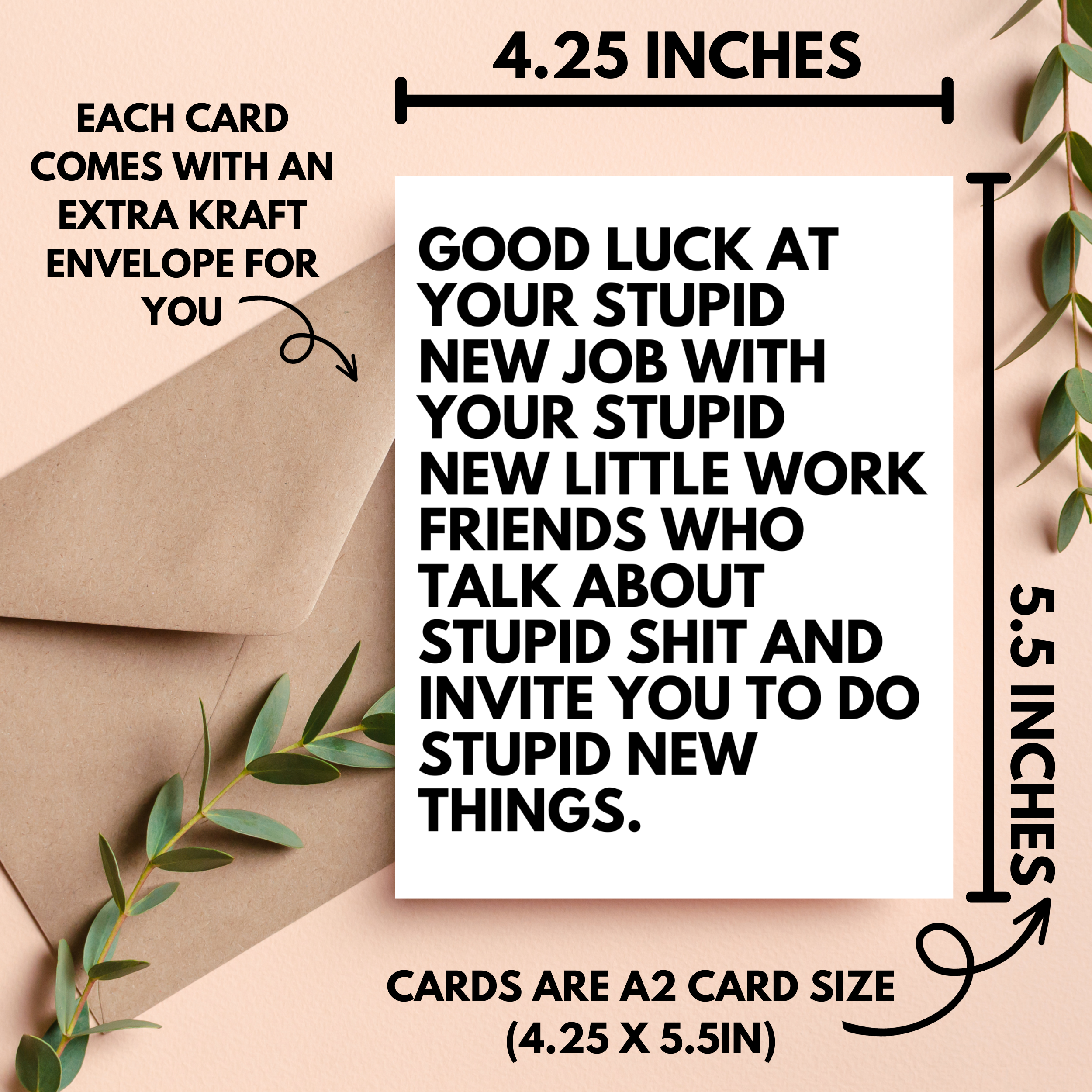 As Told By Ellie – Engroshandel Lykønskningskort – Medarbejder eller chef efterlader gave, Nyt jobkort til ven1