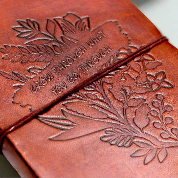 Soothi | Containers Of Creativity - Wholesale Journal/Diary - "Grow Through What You Go Through" Leather Journal - Your Healing Partner5