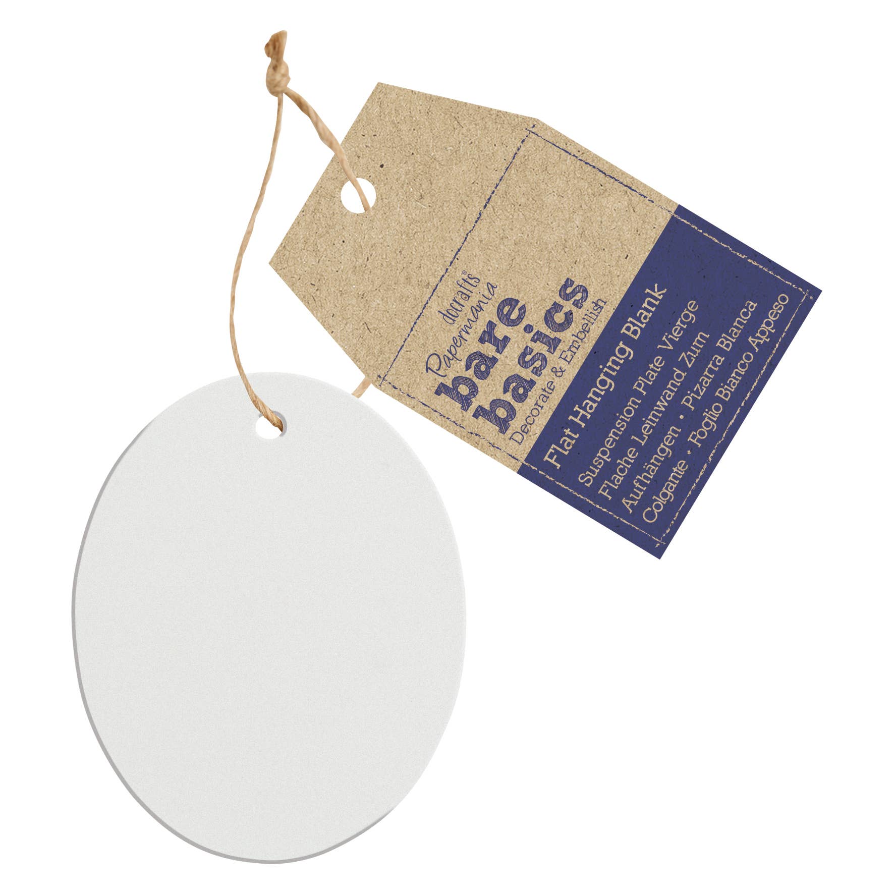 West Design Products – wholesale Craft supplies – Bare Basics Flat Hanging Blank - Frosted Acrylic Oval1