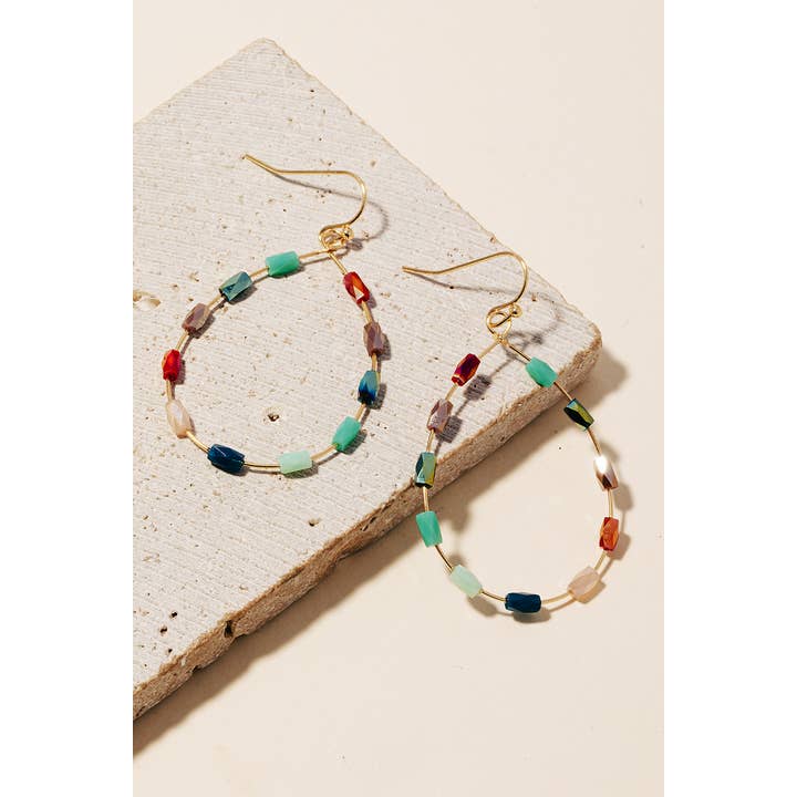 Anarchy Street - Wholesale Dangle Earrings - Faceted Glass Tube Beaded Tear Dangle Earrings