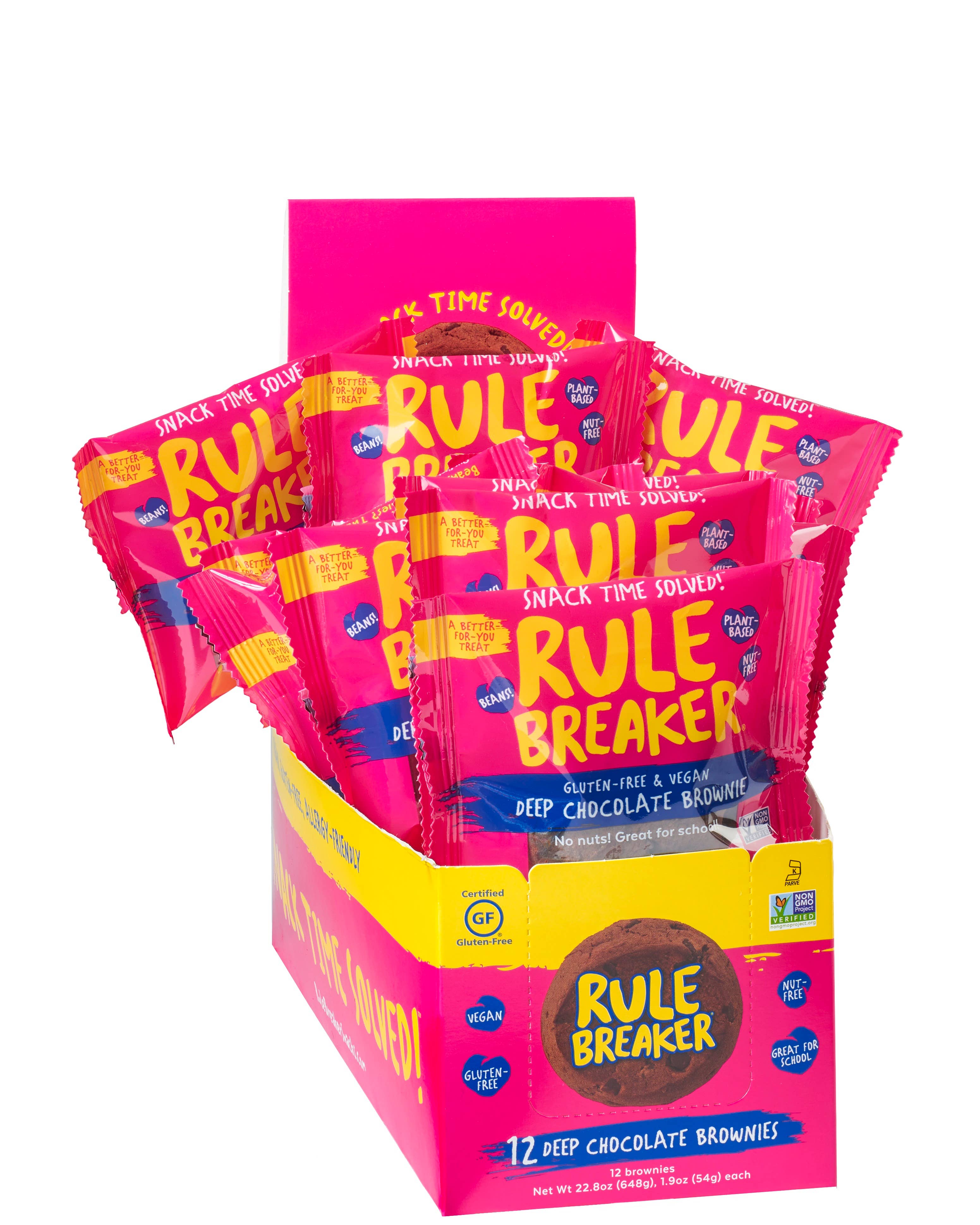 Rule Breaker Snacks - Vente Brownies - Brownie au chocolat 12 unités – Sans allergènes, SG4