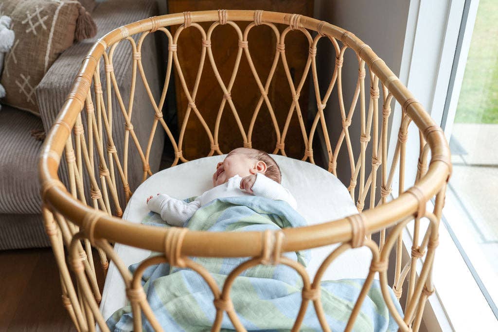 Tilda & Moo - Wholesale Swaddle - Baby - Ocean Tide Stripe | Swaddle1