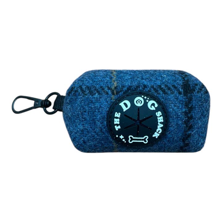 Porte-sac à crottes - Tweed bleu pour la vente par The Dog Shack