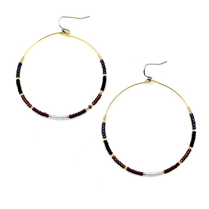 Ombré Seed Bead Hoops - Purple for wholesale by Carruthers Jewelry