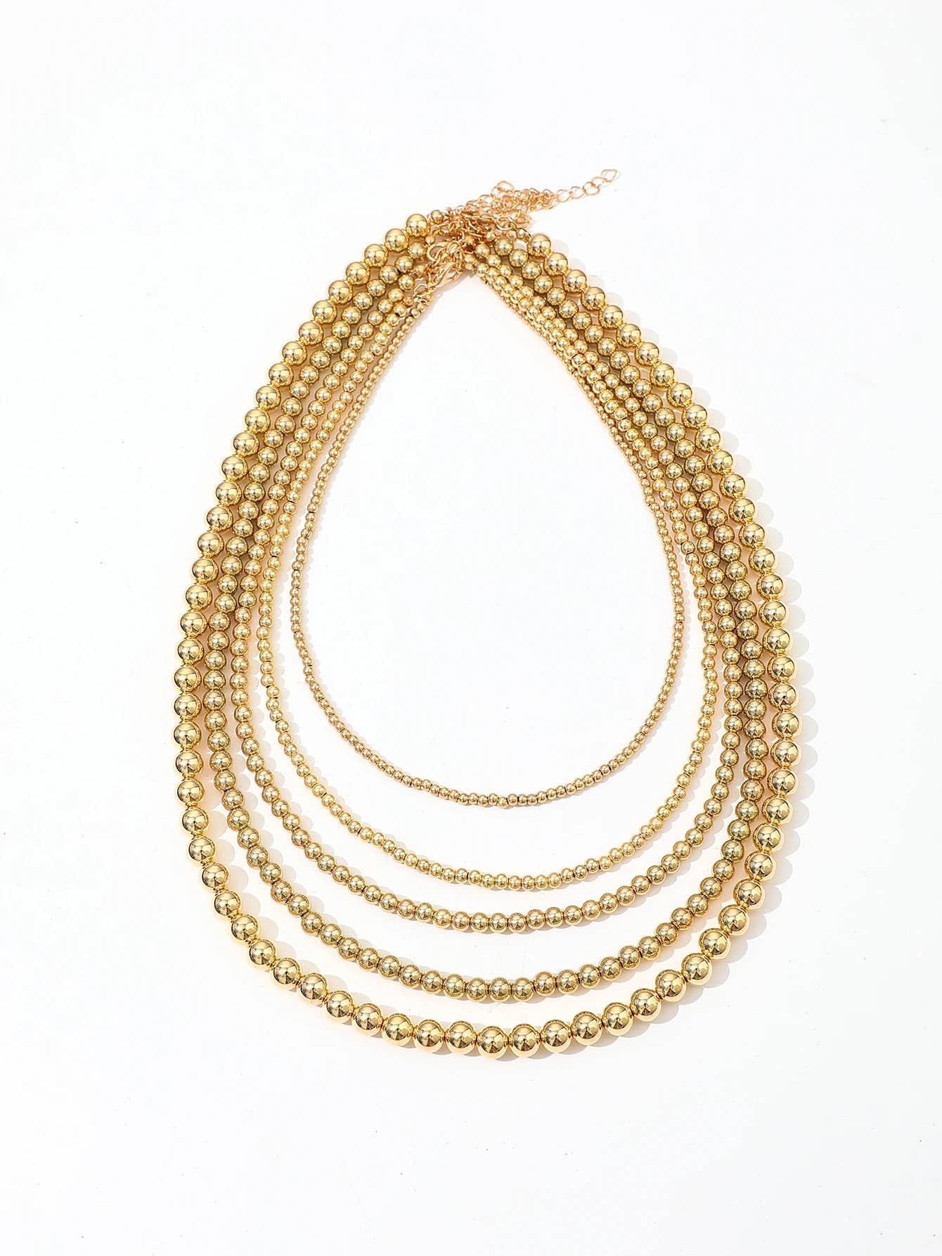Savvy Bling - Wholesale Beaded/Pearl Necklace - 2-10mm Gold Beaded Necklaces3