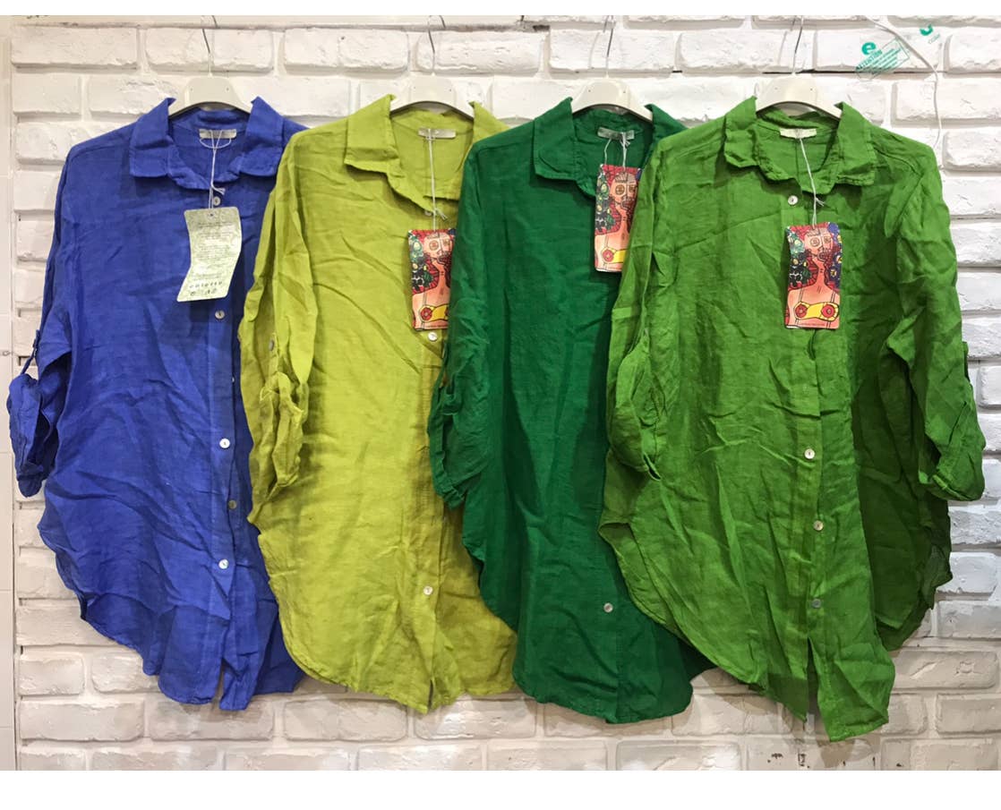 la maison des fibres naturelles - Wholesale Button Down Shirt - Women's - 100% linen shirt 62015925