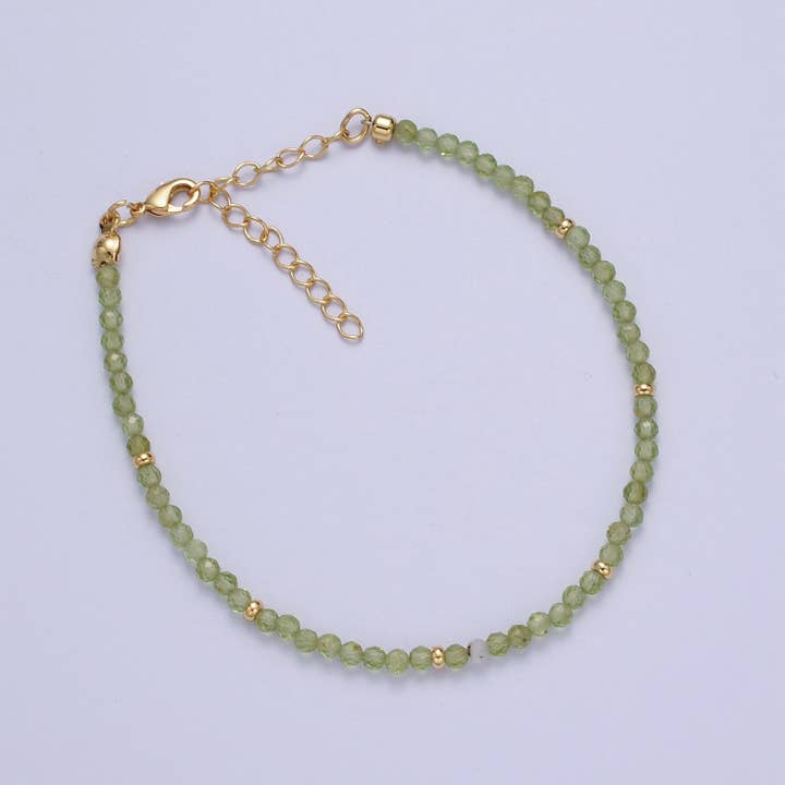 Aim Eternal - Wholesale Beaded bracelet - 7"+2" Green Aventurine/Prehnite Bead Bracelet WA1197 WA1198