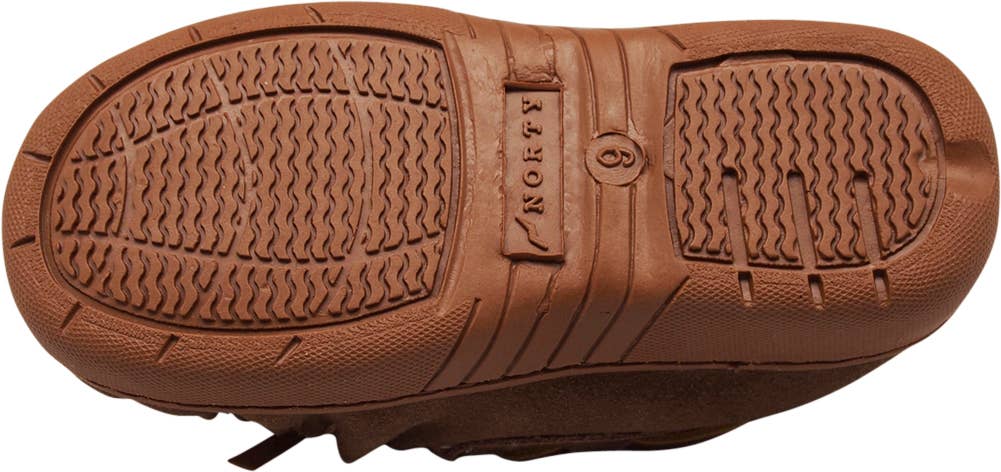Eastern Off Price - Wholesale Slippers - Kids - Norty Toddler Boy Girls Unisex Suede Moccasin 40103 Chestnut5