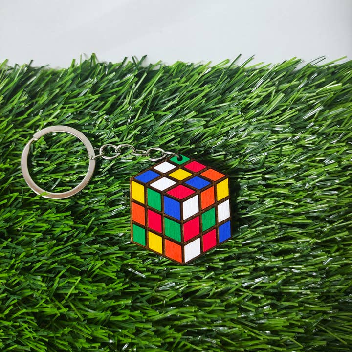 Herbs&Belles - Wholesale Keychain – Unisex - Wooden Scrambled Magic Cube Keychain, Rubik's Cube Custom2