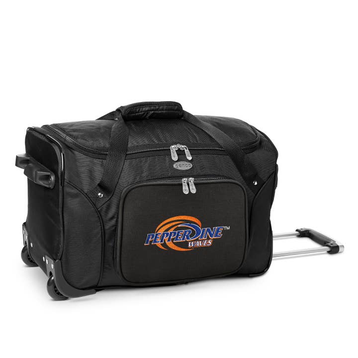 NCAA Pepperdine Waves 22" Wheeled Duffel Bag for wholesale by Mojo Licensing
