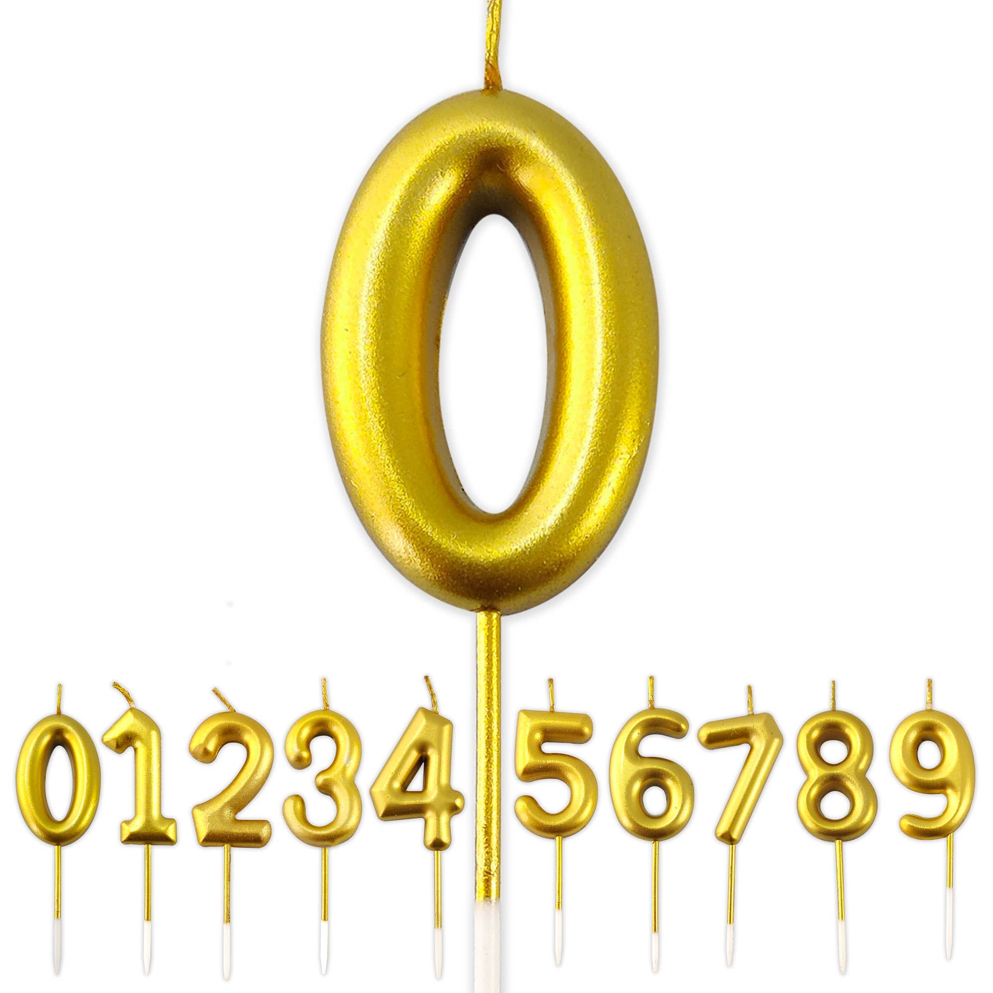 Toyventures - Wholesale Cake Candle - Gold Birthday Age Number Year Candles Cake Topper1