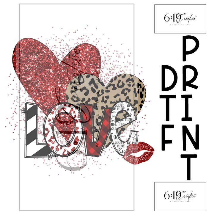 Impresión DTF de Love Hearts 3:16 para venta al por mayor de 6:19 Creative
