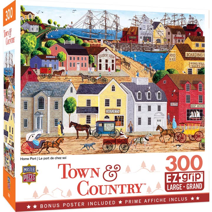 Masterpieces Puzzles - Wholesale Puzzle - Adult - Town & Country - Home Port 300 Piece EZ Grip Puzzle
