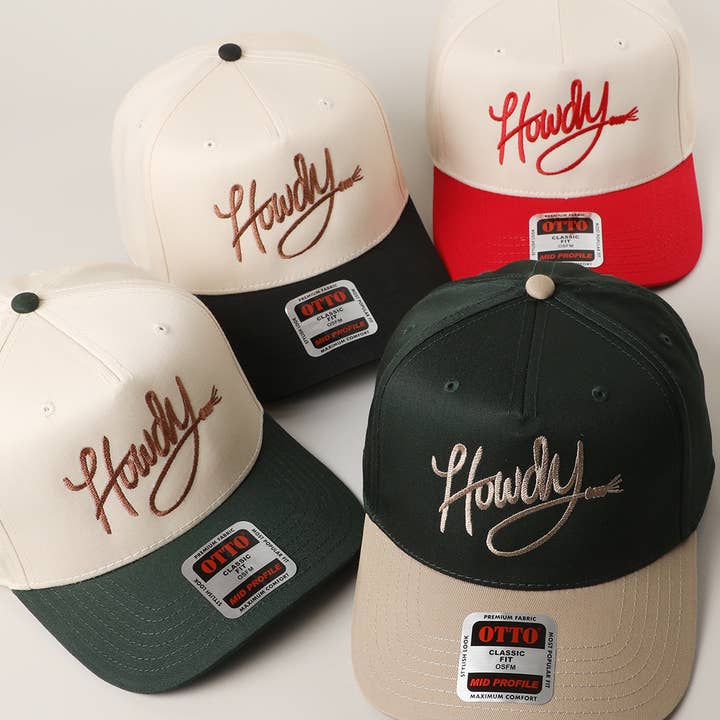 Howdy Embroidered Classic Two-Tone Trucker Hat  for wholesale by Fashion City