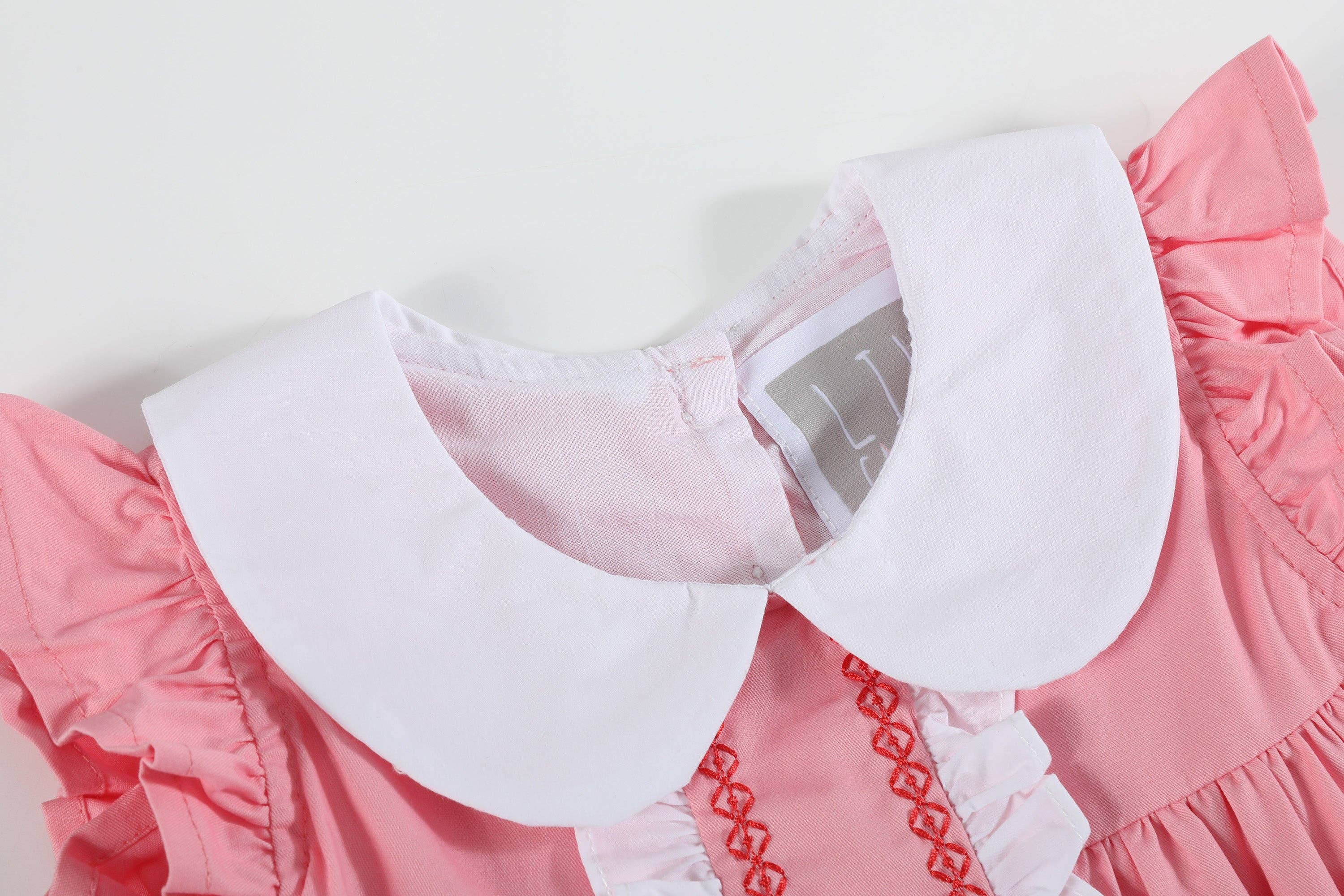 Lil Cactus - Wholesale Dress - Kids - Pink and Red Heart Vatine's Ruffle Dress9