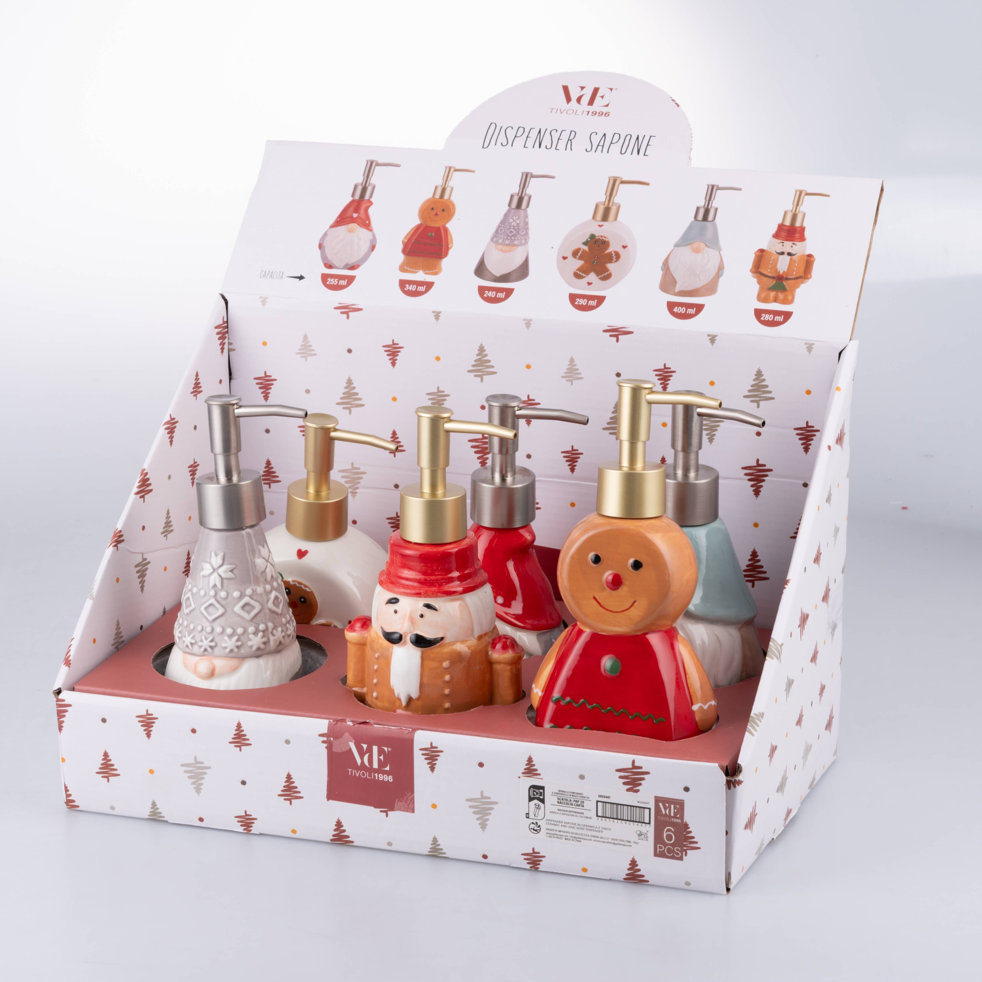 VdE Tivoli 1996 - Vente Lots de décorations - DISTRIBUTEUR DE SAVON EN CÉRAMIQUE XMAS 6ASS1