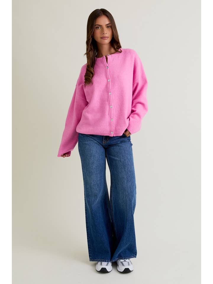 LE LIS - Wholesale Cardigan - Women's - LONG SLEEVE CREW NECK SWEATER CARDIGAN68