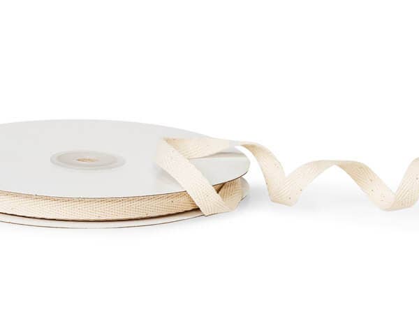 Natural Cotton Twill Ribbon for wholesale on Faire0