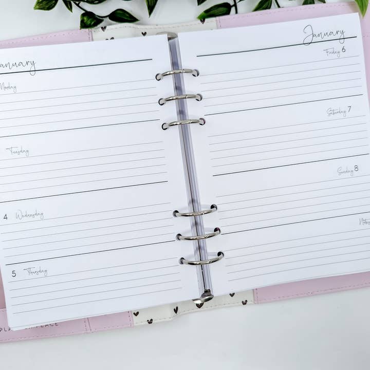 A5 Horizontal Weekly Layout With Notes | Lined for wholesale by Planner Peace