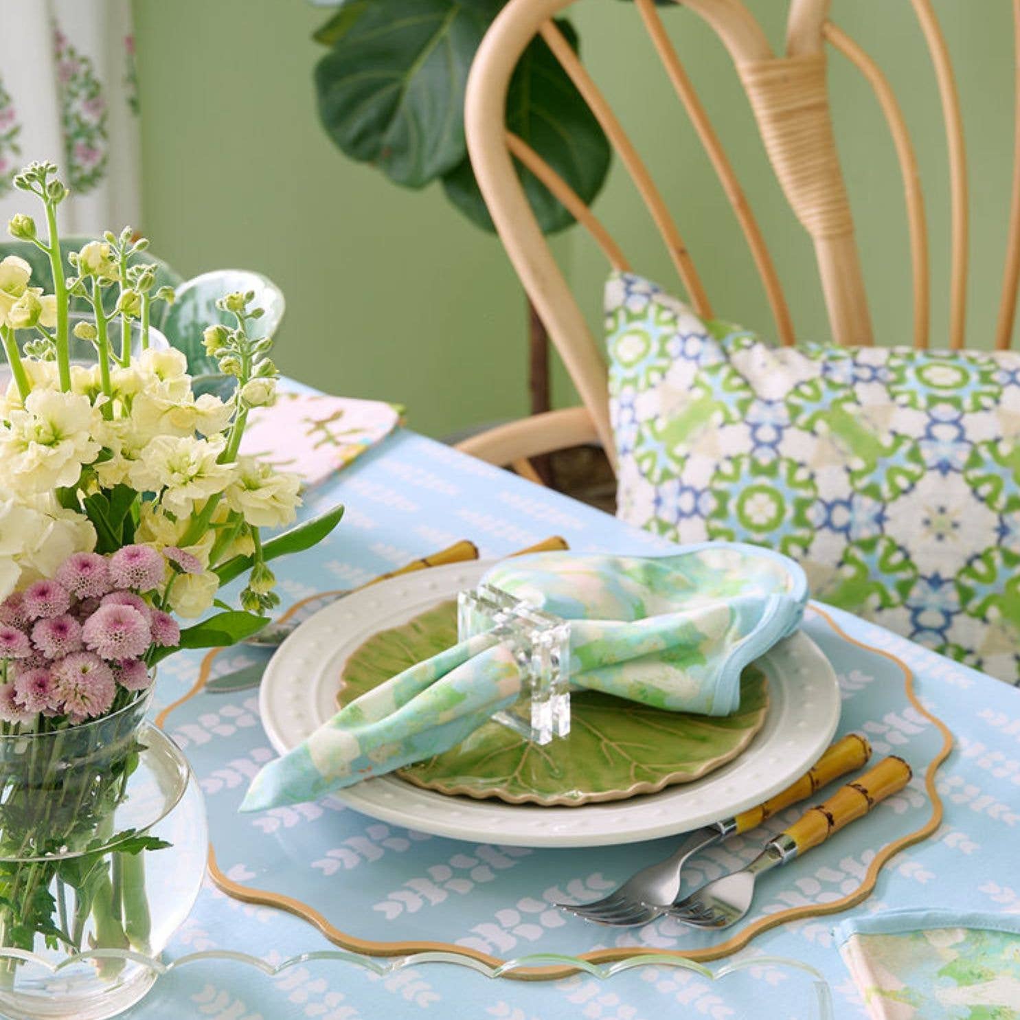 Laura Park Designs - Wholesale Dinner & Cloth Napkin - Elephant Falls Scalloped Dinner Napkins2