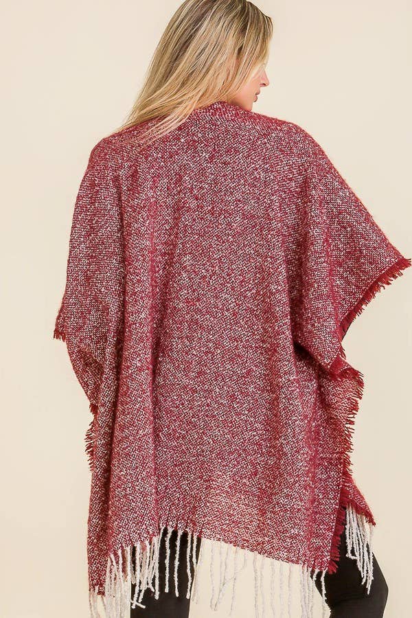 SOM VIST Flosset Tæppe Sjals Åben Silhuet Poncho for engroshandel på Faire3