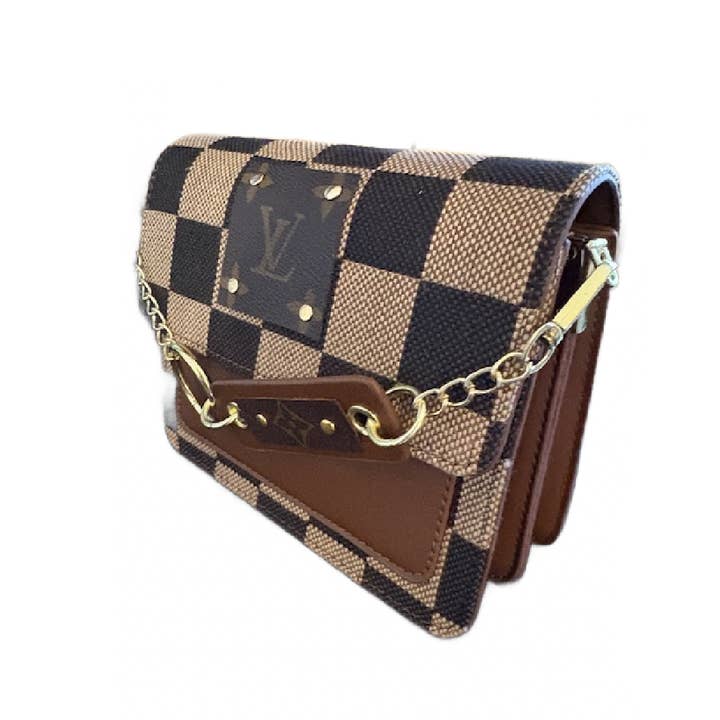 Embellish Your Life - Wholesale Crossbody Bag - Women's - Upcycled Checker Chained Crossbody Bag2