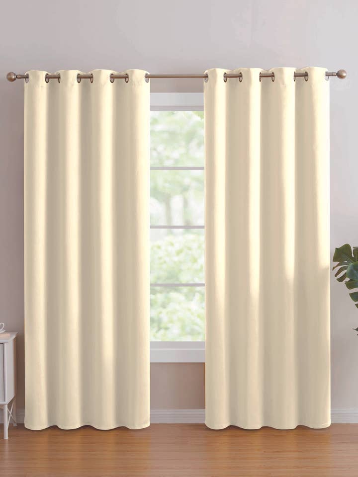 2pc Solid Grommet Thermal Insulated Window Curtain Panels Ro for wholesale by Jenin Home Furnishing Inc