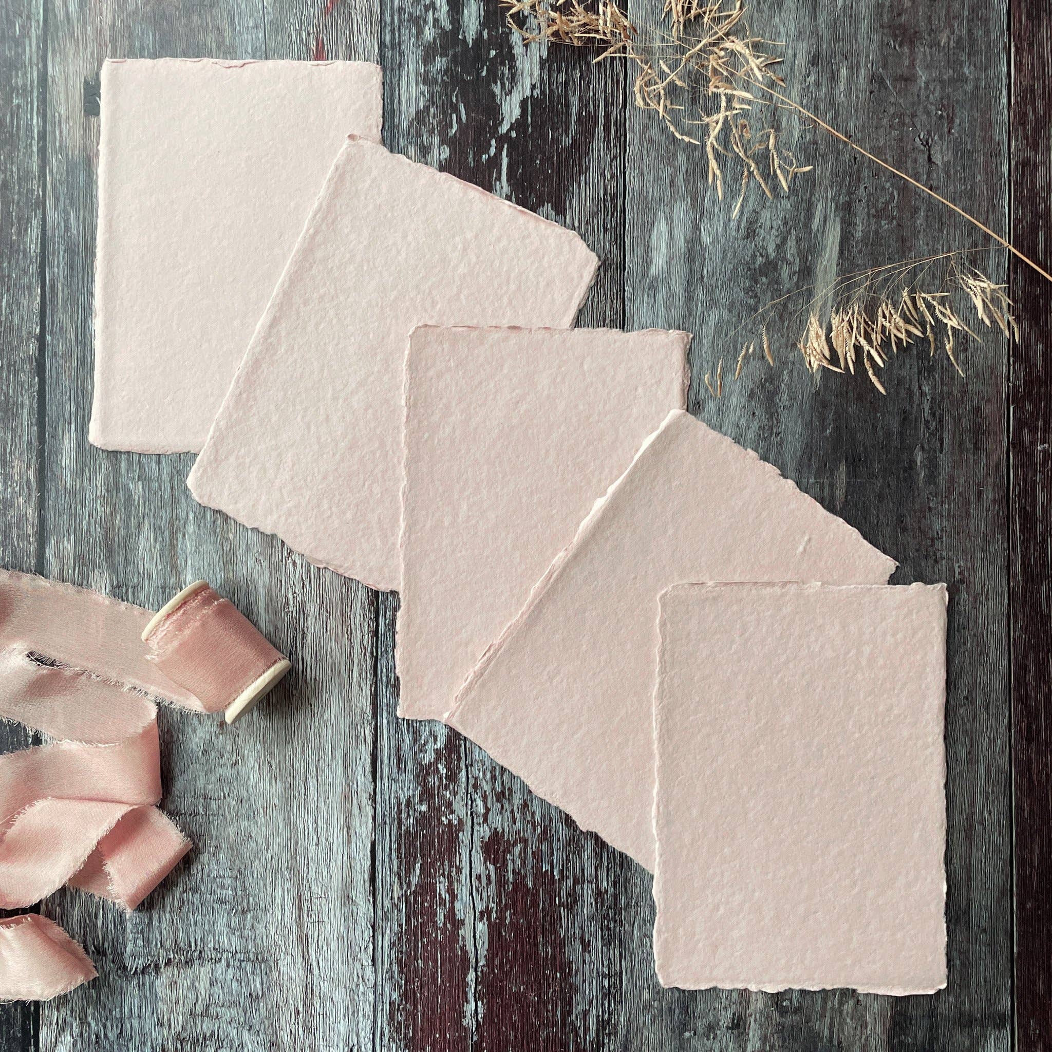 The Natural Paper Company - Wholesale Painting Paper - Blush Handmade Paper | Pack of 5 | Recycled Cotton Rag Paper0