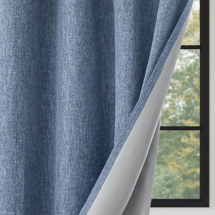 Awesome Home - Wholesale Curtain - Linen Texture Blackout Grommet Curtains Pair, 2 Panels32
