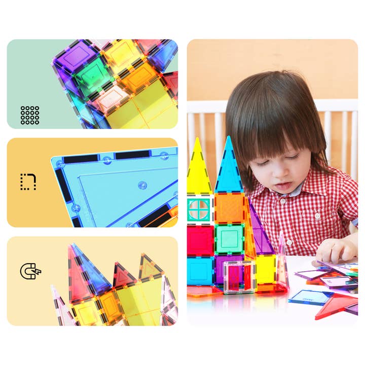 PicassoTiles - Vente Jeu construction – enfant - Ensemble de fusées 36 pièces PicassoTiles Ensemble de blocs de construction magnétiques6