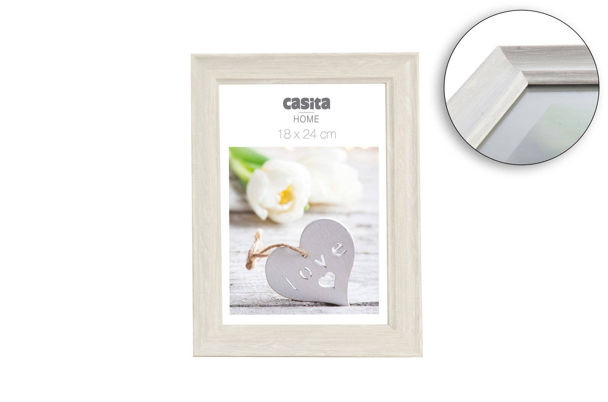 CP INTERNATIONAL - Wholesale Picture Frame - 18 x 24 cm Frame Imitation White Cerused Wood0