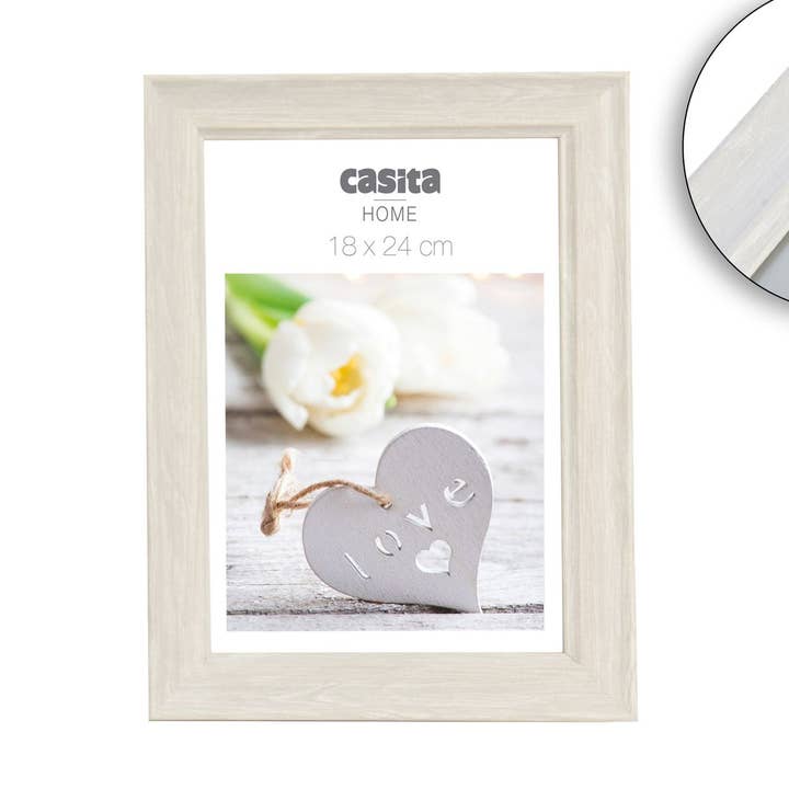 CP INTERNATIONAL - Wholesale Picture Frame - 18 x 24 cm Frame Imitation White Cerused Wood0