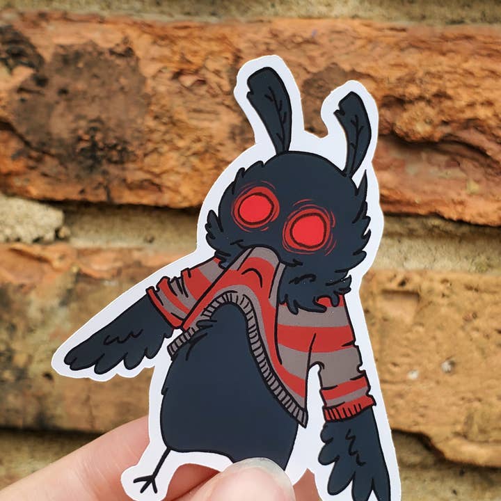 Salt Birch - Wholesale Sticker - Cute Mothman Eating His Own Sweater Vinyl Sticker
