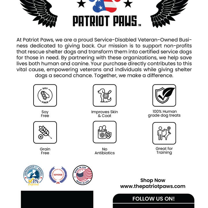 Patriot Paws Dog Treats - Wholesale Pet treats – Dog - Patriot Paws Dog Treats 4oz. Chicken 1