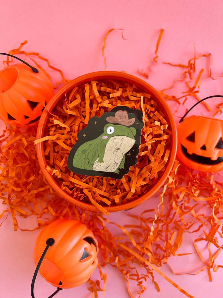 Cowboy groda klistermärke för wholesale av Jollie Ollie Designs