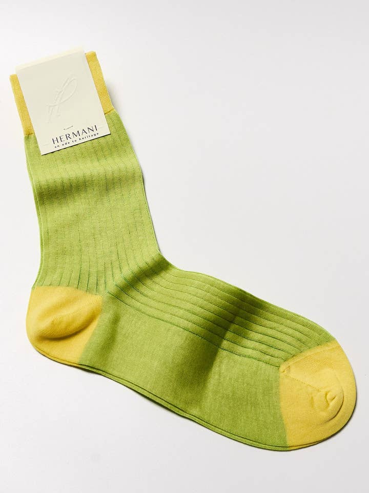 Culotte mi-mollet en coton vanisé - Limone pour la vente par Hermani Heritage