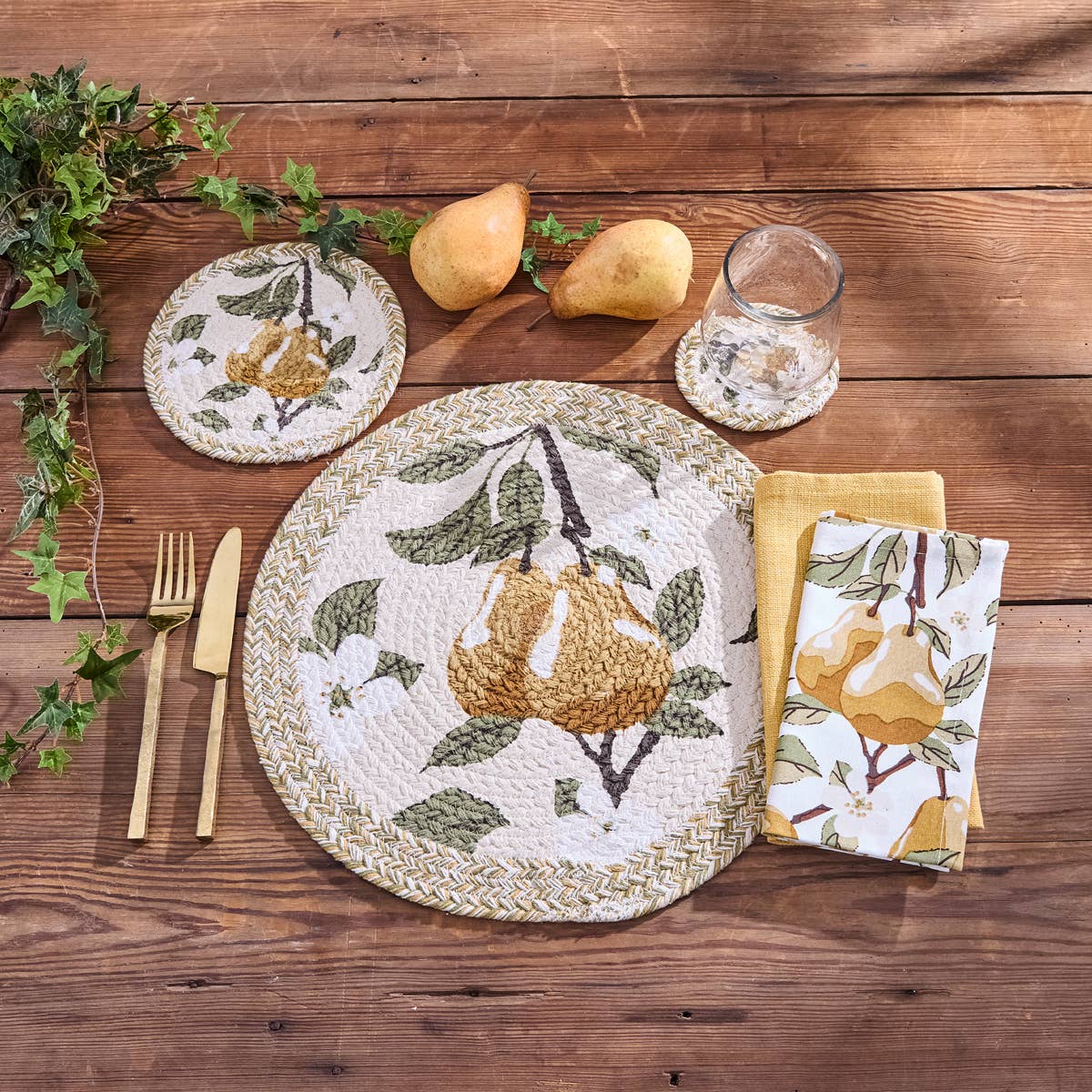 Park Designs - Wholesale Dinner & Cloth Napkin - Golden Pear Napkin4