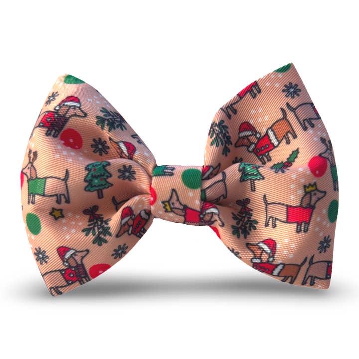 Puppies & Pom Poms - Wholesale Pet Bow Tie - Dog - Dog Bow Tie - Christmas Dachshunds1