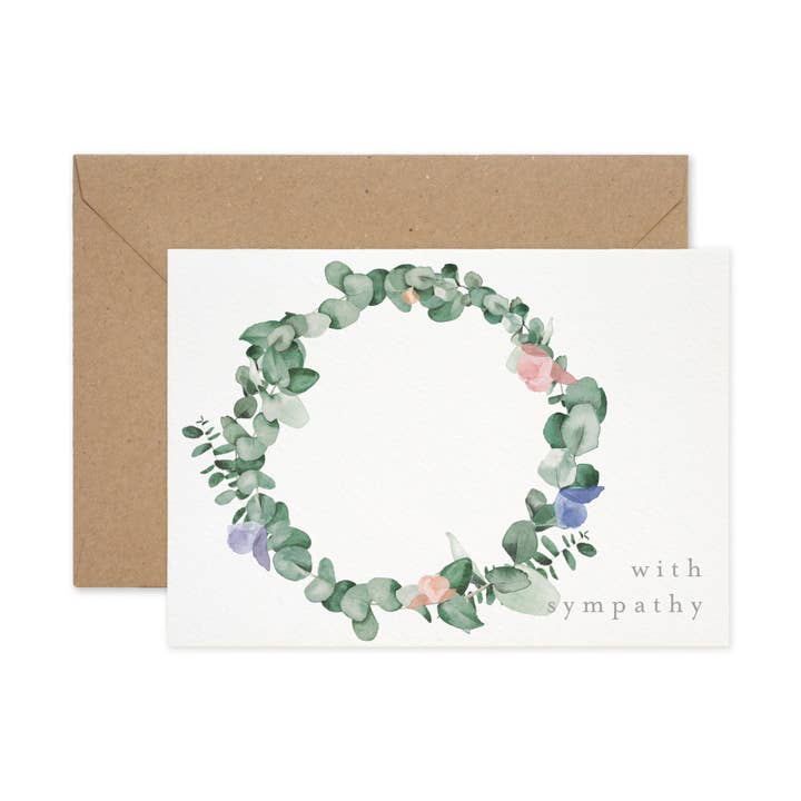 Sympathy Wreath Card for wholesale by Paper Parade Stationers