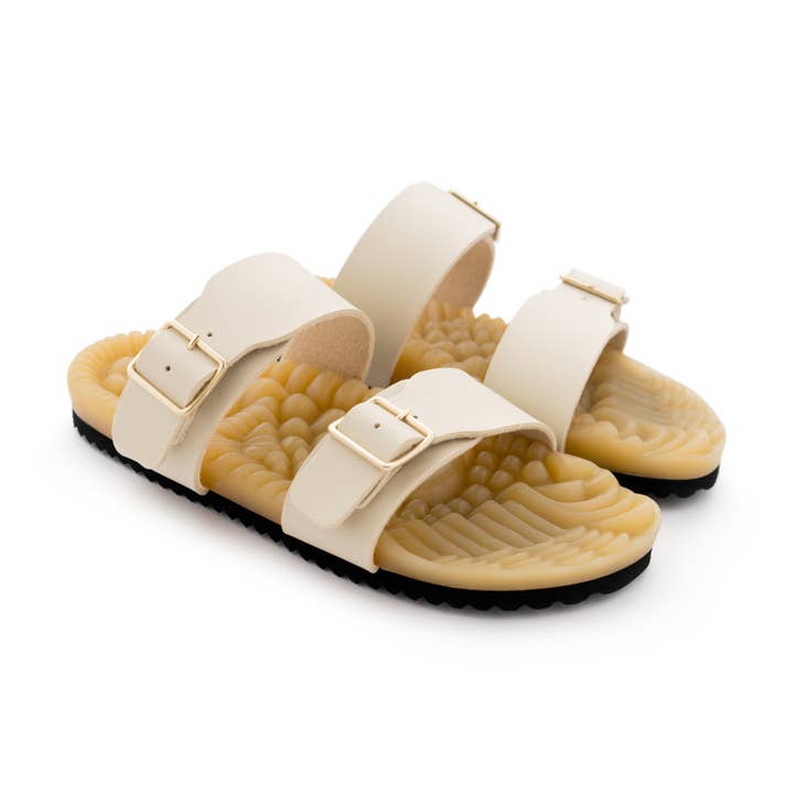 Calzame – wholesale Sandals – Women's – YS Slipper Reflexology Vegan Sandal Beige