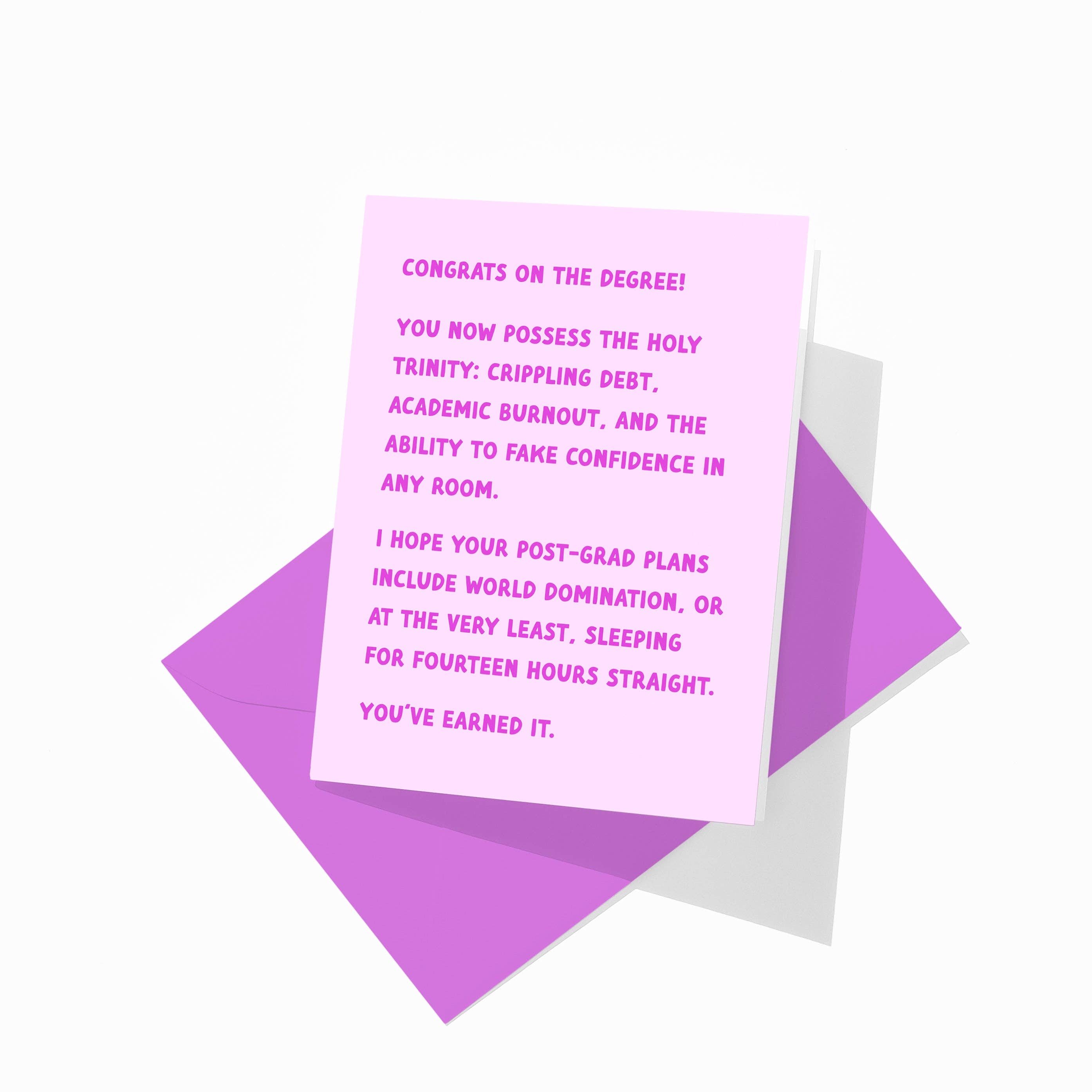 La Folie Press - Wholesale Graduation Card - World Domination Graduation Funny Congrats Card1