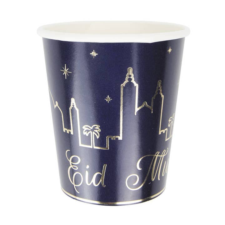 200ML EID MUBARAK GOLD CUPS X 8 for wholesale by Tim&Puce Factory