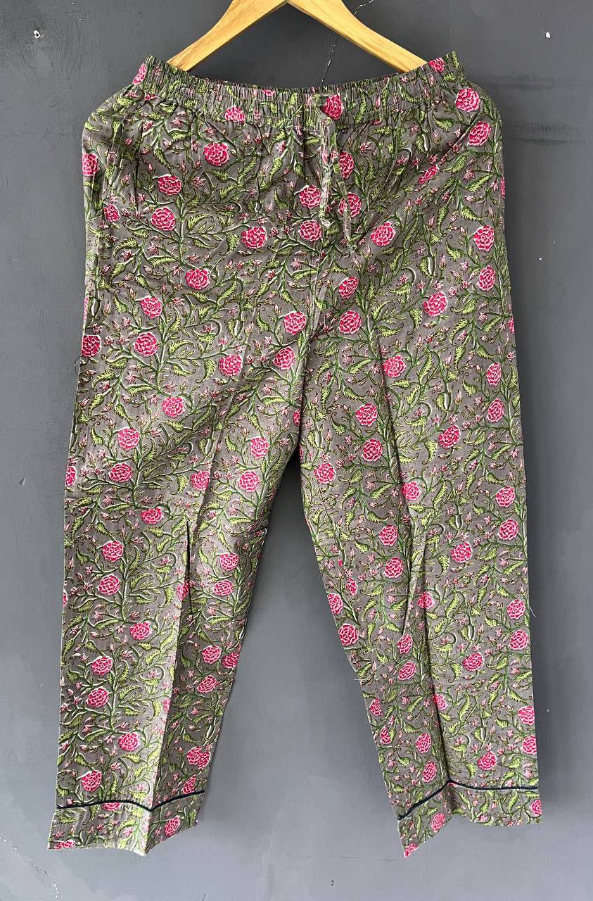 Bhawana Handicrafts - Wholesale Sleepwear Set - Women's - Unique Printed Pajama Set Block Print PJ Set Pants Shirt Set2