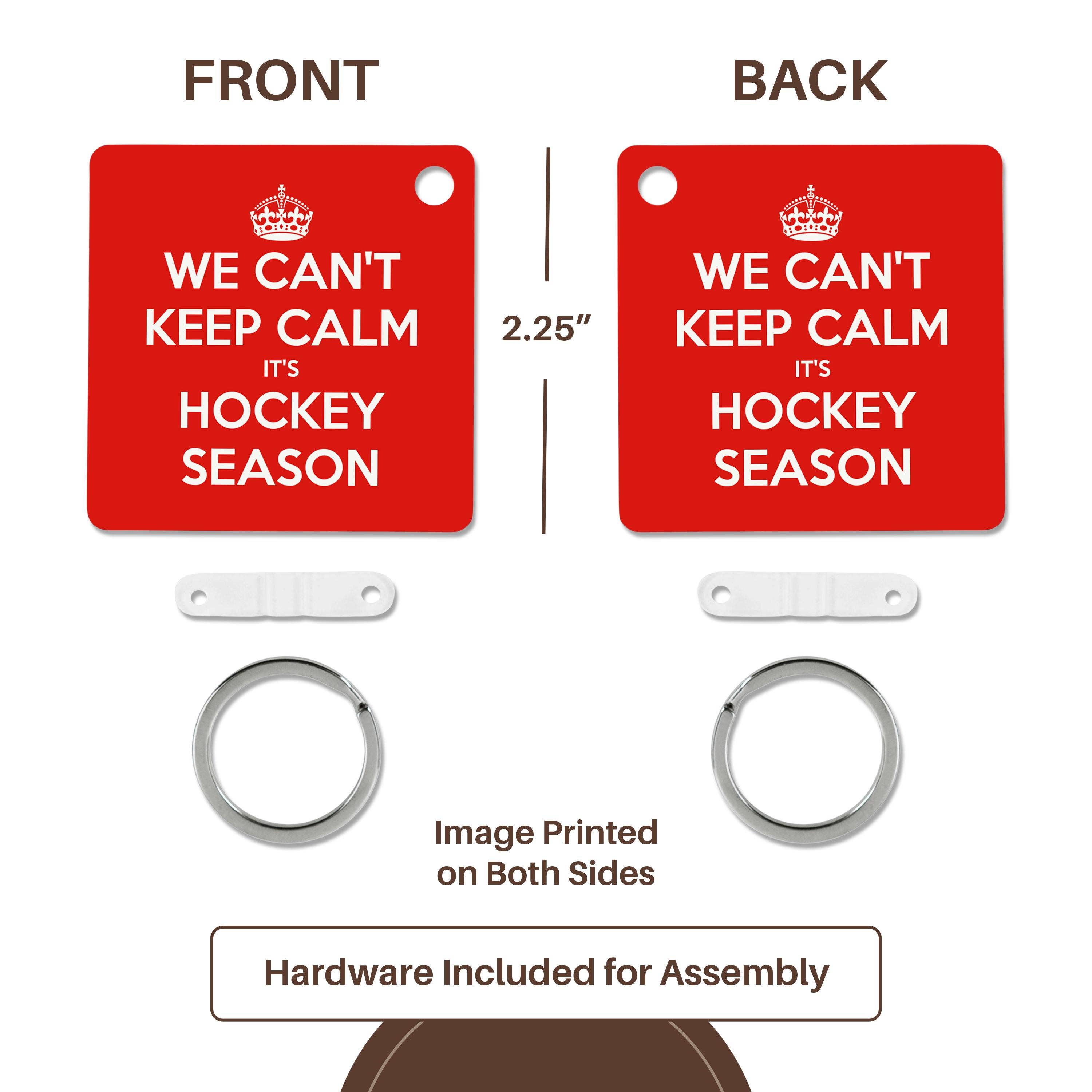 3dRose – wholesale Keychain – Unisex – 3dRose, We cant keep calm its hockey season, Red and White, Key Chain4