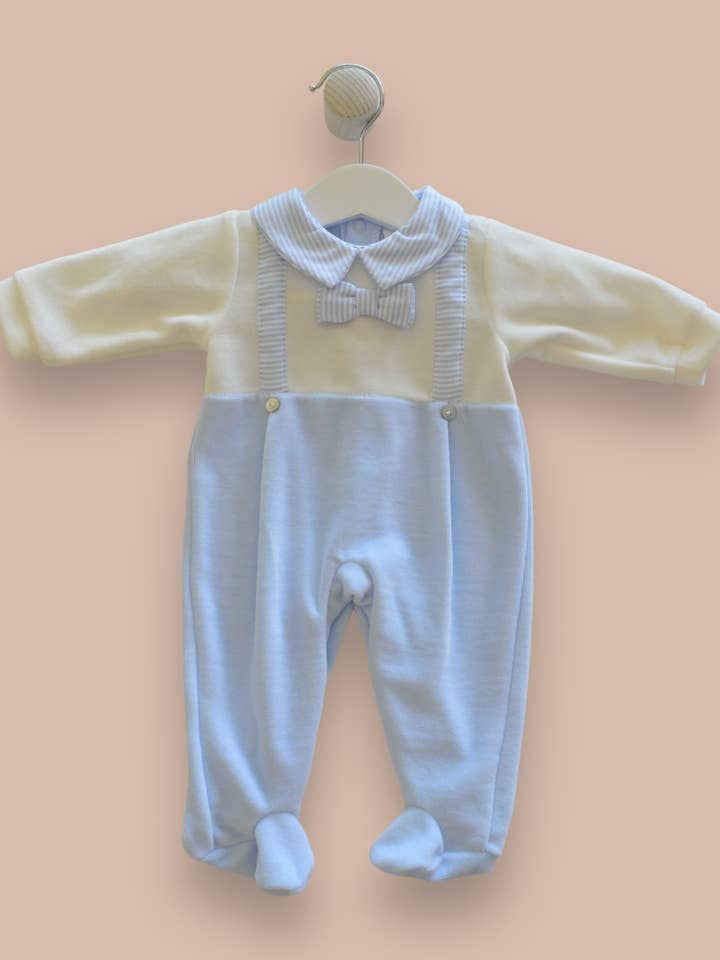 Babygrow de veludo com laço na gola for wholesale by Isabella – Exquisite Babywear