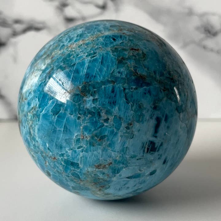 Tsuchi Crystals - Wholesale Spiritual Stone/Crystal - Blue Apatite Crystal Sphere0